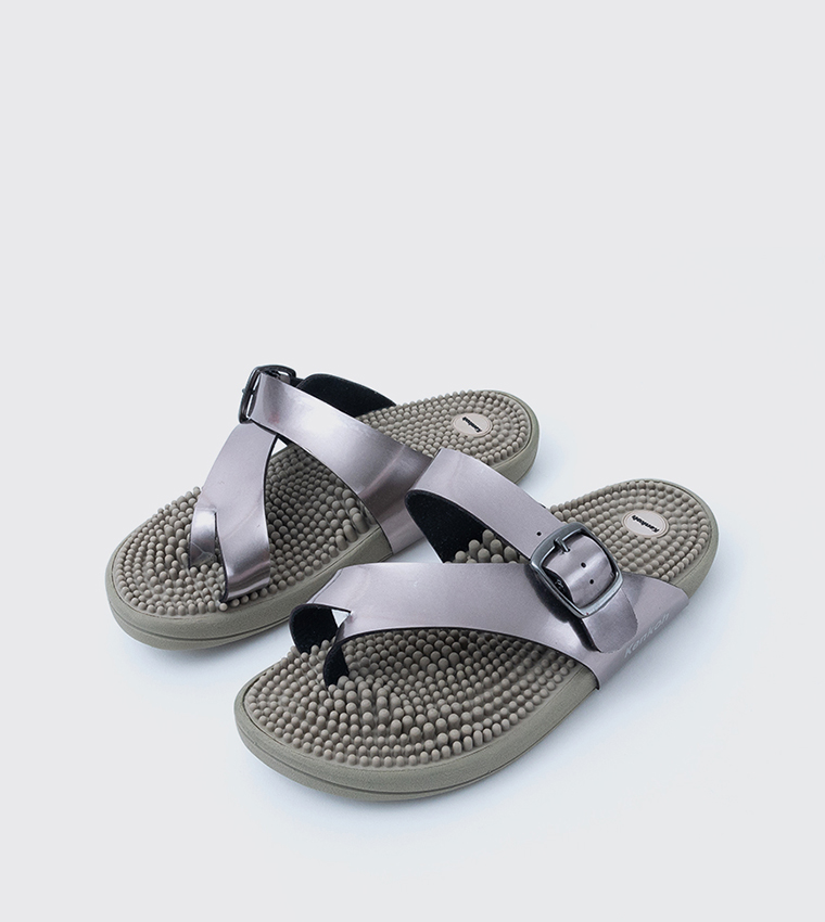 Buy Kenkoh Flat Sandal Silver In Silver 6thStreet UAE