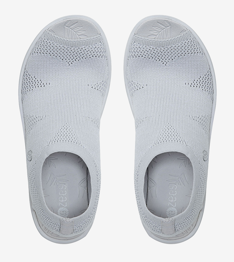 Woven Peep Toe Back Strap Sandals - Grey