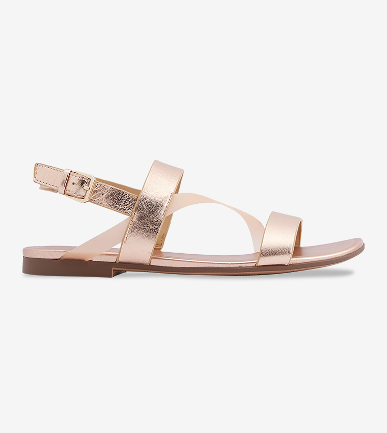 Buy Naturalizer Tru Leather Comfort Sandals Gold In Gold