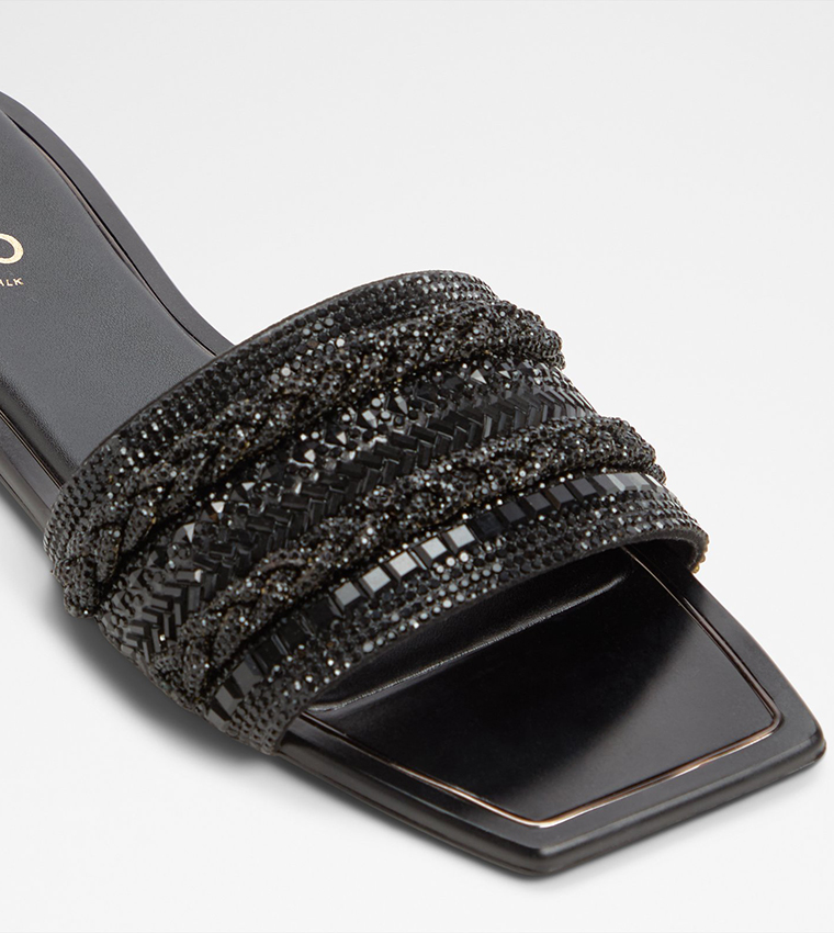 NAVALIA Embellished Flat Sandals