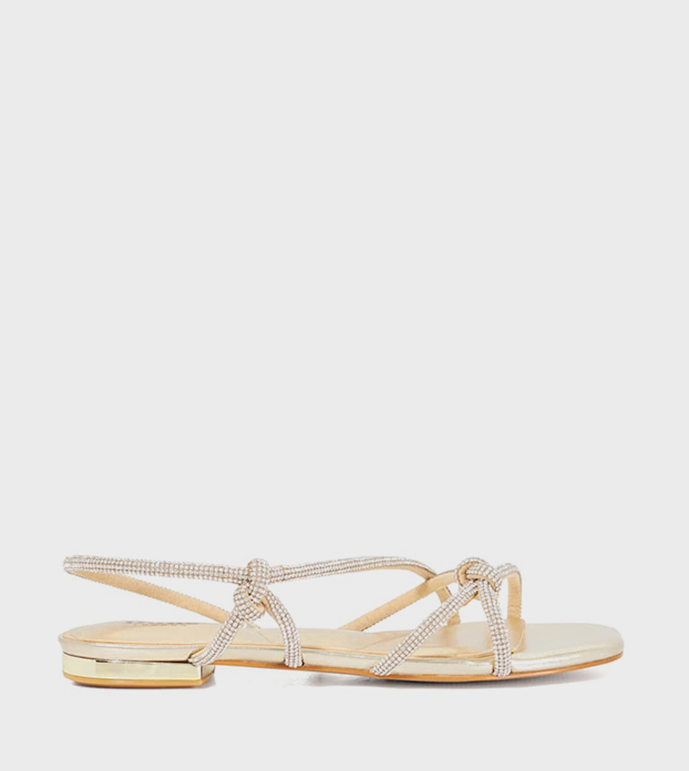 NAVY Embellished Flat Sandals