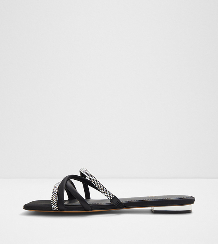 Buy Aldo NEDA Embellished Flat Sandals In Black | 6thStreet UAE