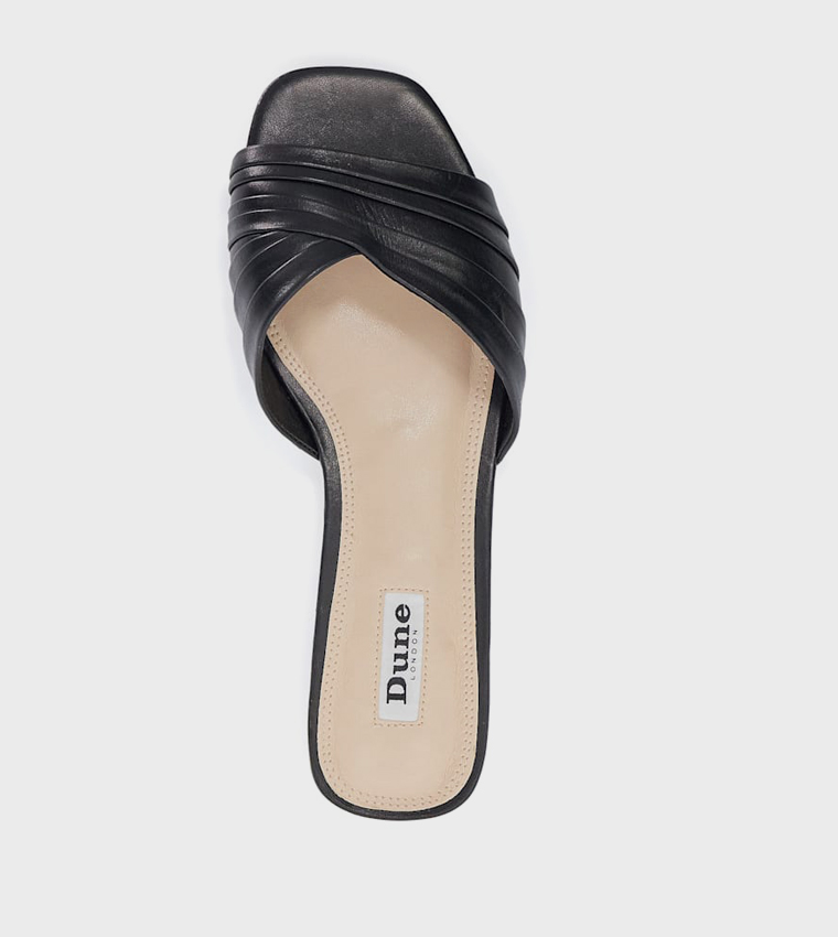 NERINE Ruched Strap Low Heel Sandals
