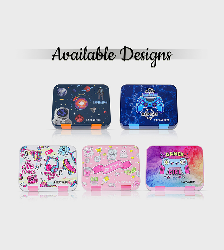 5 and 4 Convertible Bento Lunch Box with Sandwich Cutter Set - Eat Sleep Game