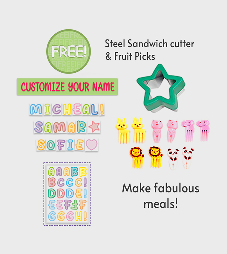 5 and 4 Convertible Bento Lunch Box with Sandwich Cutter Set - Eat Sleep Game