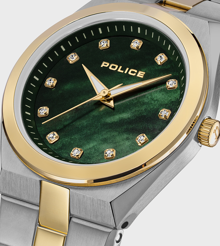 MEA Green Mother-of-Pearl Dial Stainless Steel Bracelet Watch