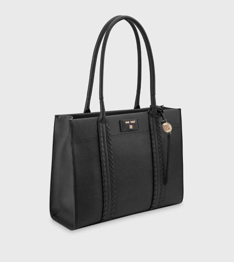 PEYTON Logo Detail Zippered Tote Bag