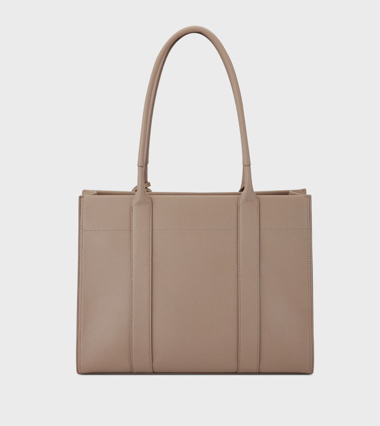 PEYTON Logo Detail Zippered Tote Bag
