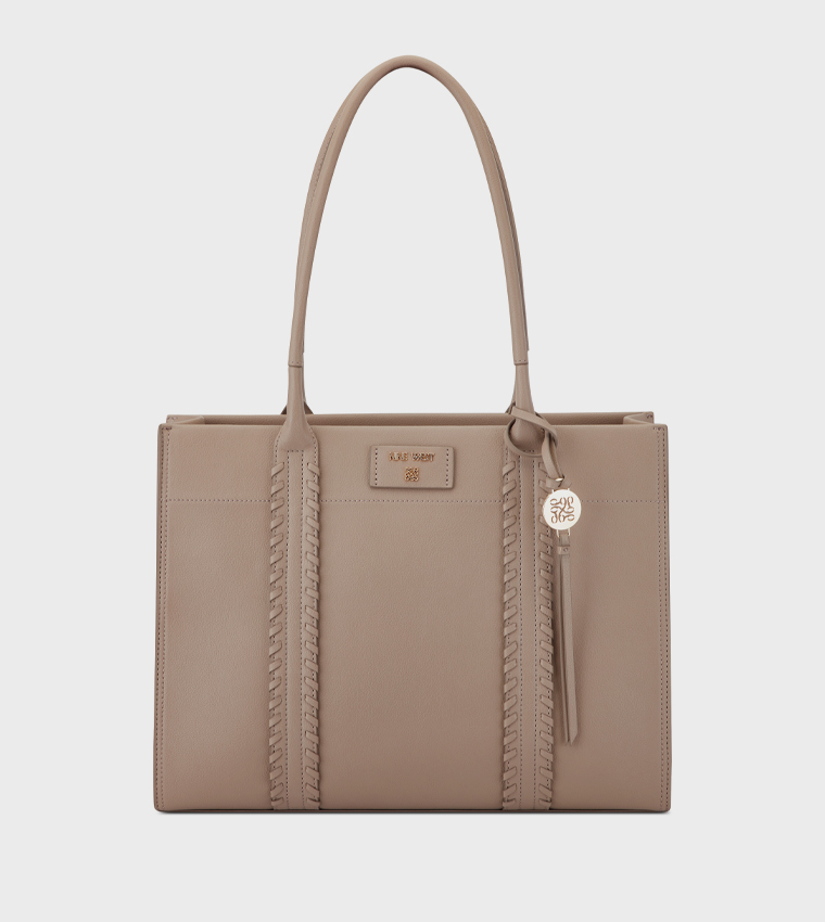PEYTON Logo Detail Zippered Tote Bag