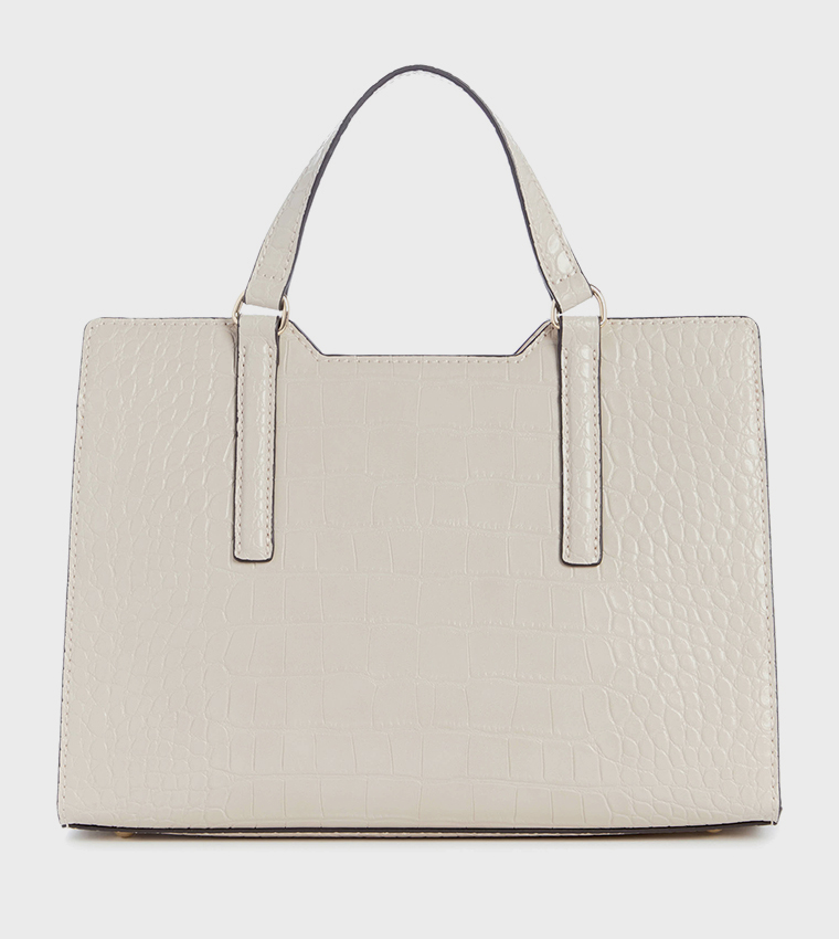 SHILOH 3 Croc Textured Satchel Bag