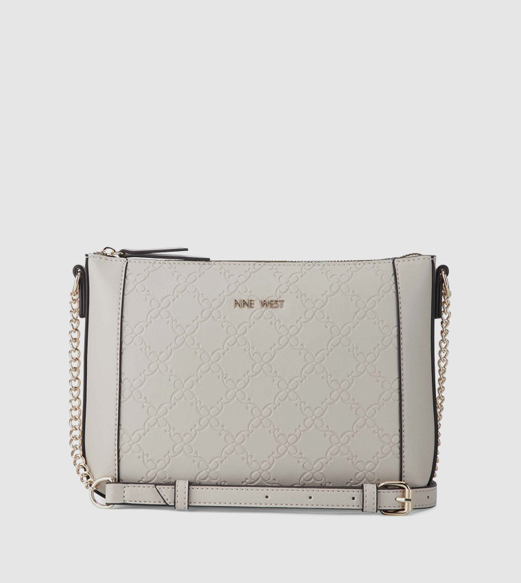 Buy Nine West BASIL Zippered Crossbody Bag In Grey 6thStreet Bahrain