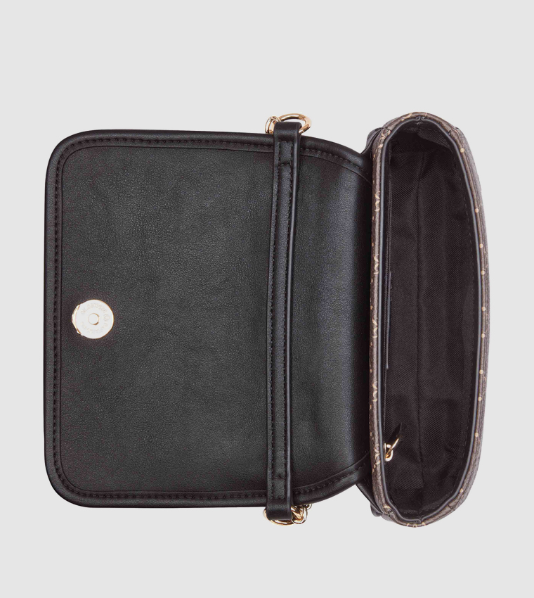 DELAINE Patterned Logo Detail Crossbody Bag