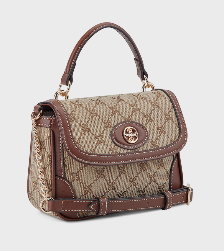INNES Patterned Flap Top Handle Bag