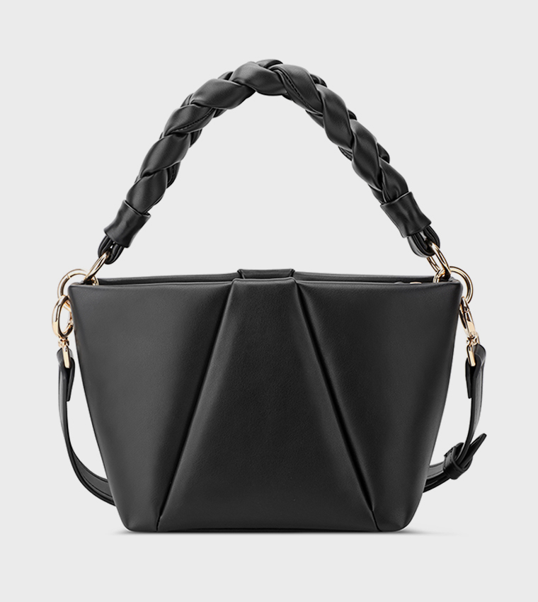 YENA Logo Detail Braided Strap Shoulder Bag