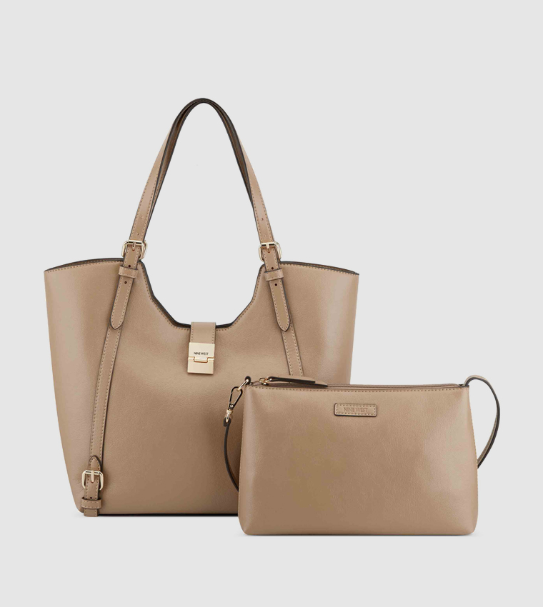 LELAND Textured Logo Detail Tote Bag Set