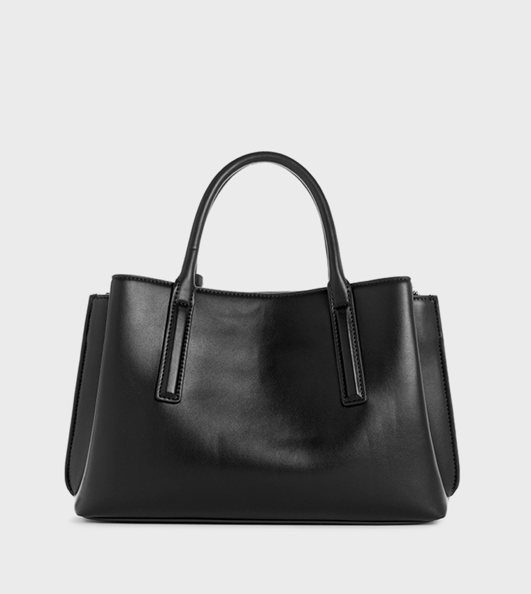 Buy Nine West LEONEL Textured Satchel Bag In Black 6thStreet Qatar - Main Image