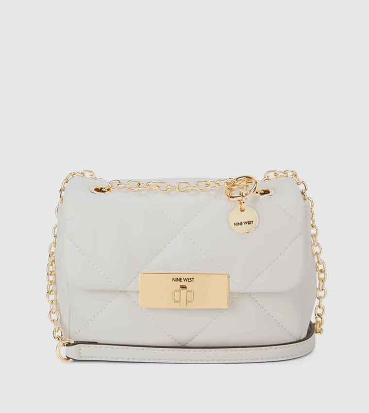 Double-Zip Bag with Two Straps - Ivory Fur