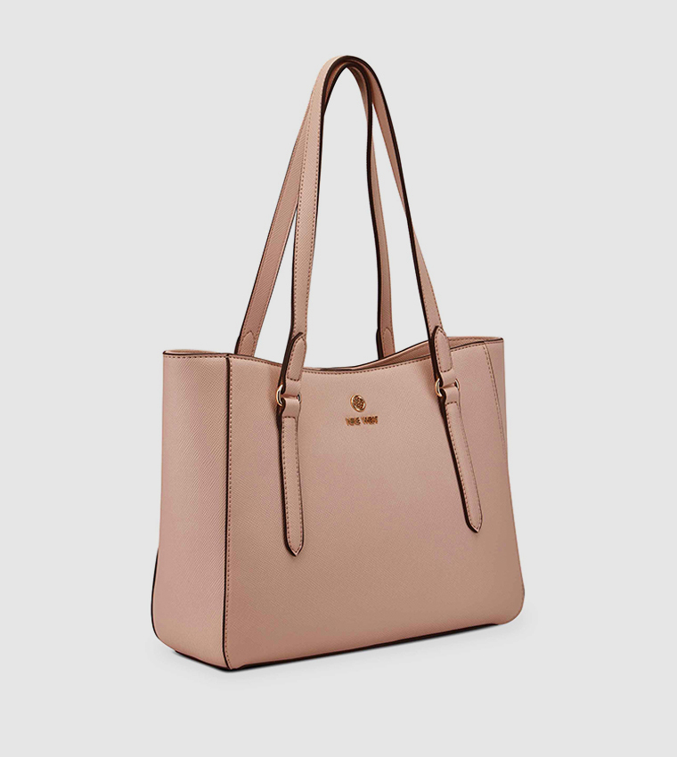 ZOIE Textured Logo Detail Tote Bag