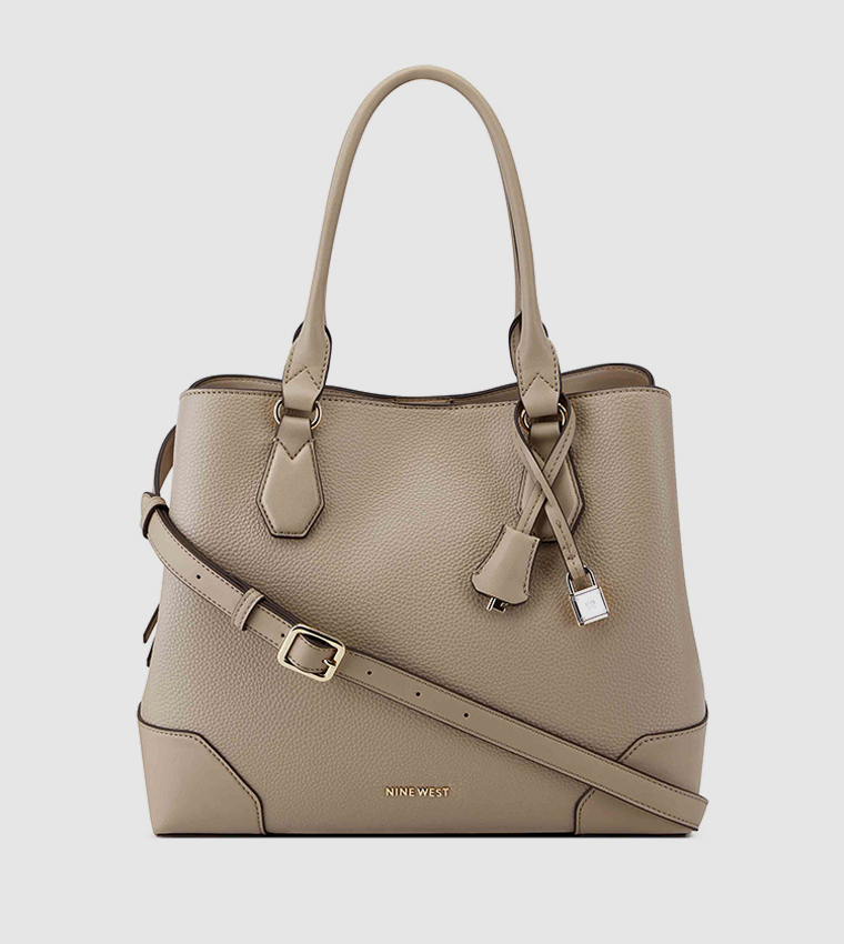 BROOKLYN Textured Logo Detail Tote Bag