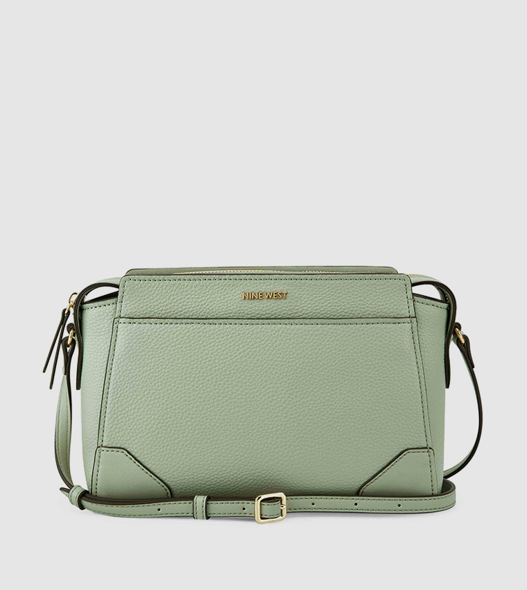 BROOKLYN Textured Logo Detail Crossbody Bag