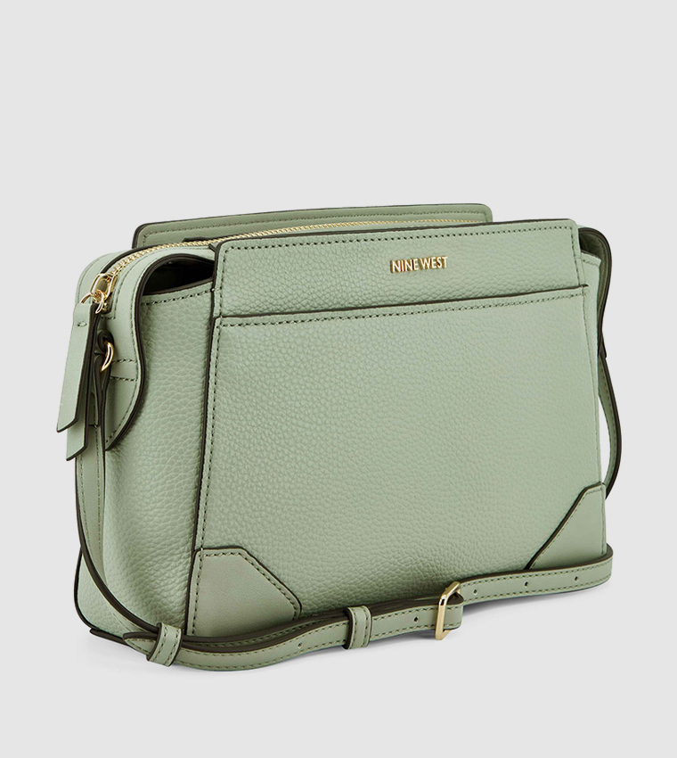 BROOKLYN Textured Logo Detail Crossbody Bag
