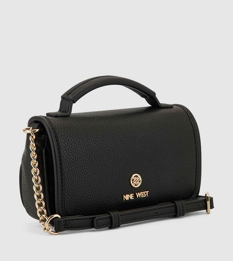 DELAINE Textured Logo Detail Crossbody Bag