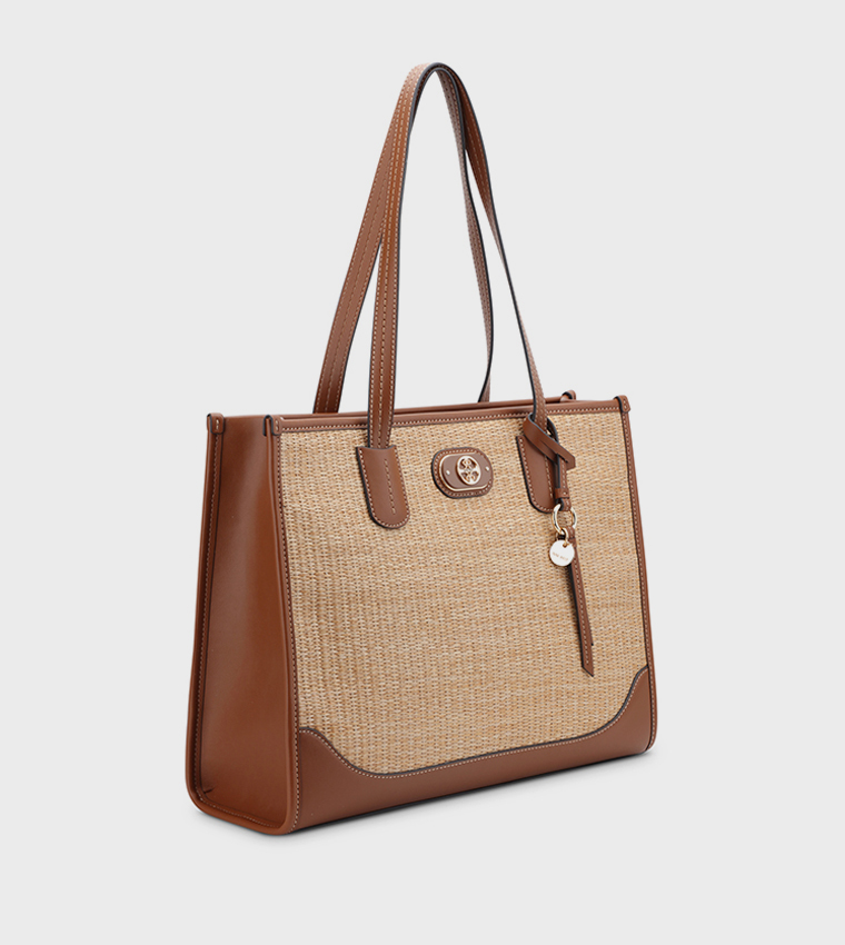 ELY Straw Detail Tote Bag
