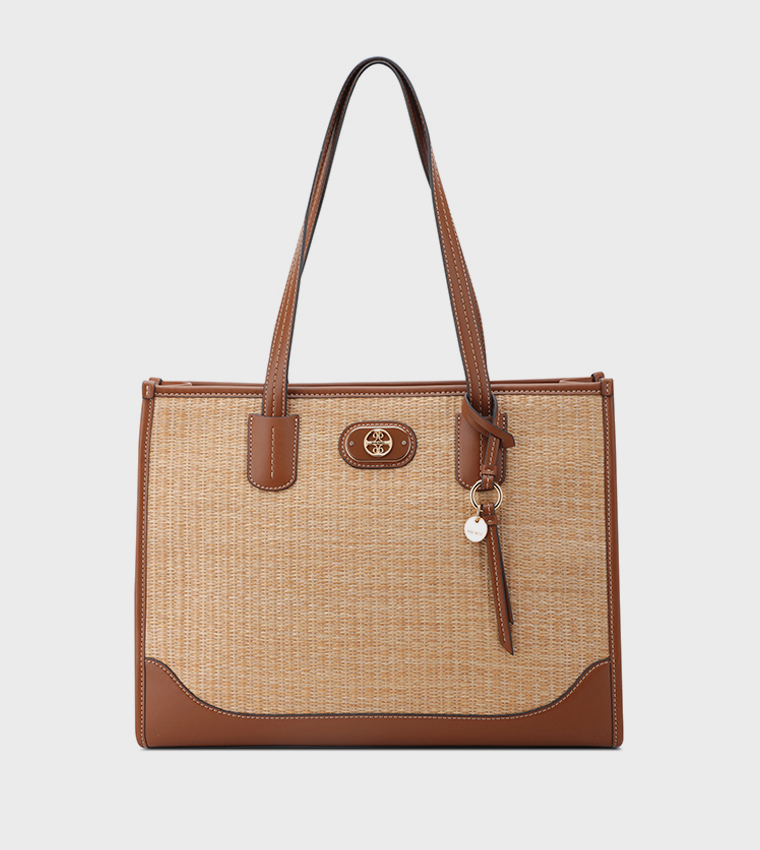 ELY Straw Detail Tote Bag