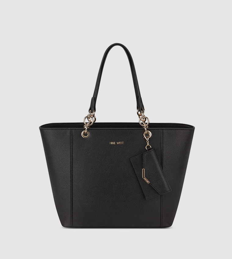 Nine west black tote bag sale