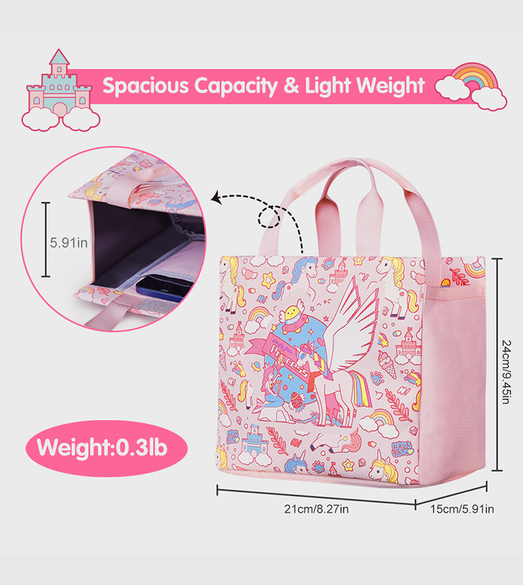 Unicorn Themed Hand Lunch Bag