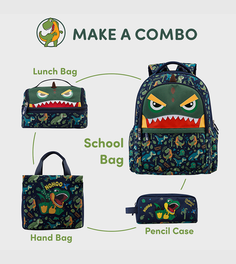 Dino Themed 16" School Bag 