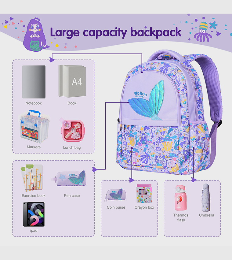 Mermaid Themed 16" School Bag 