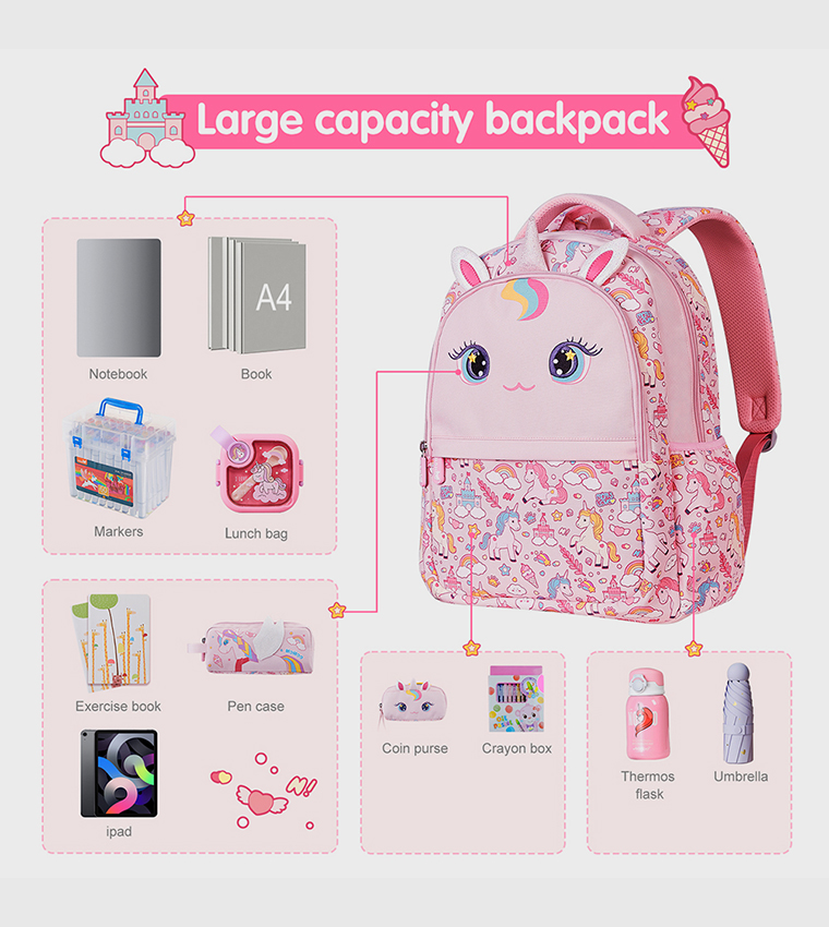 Unicorn Themed 16" School Bag 