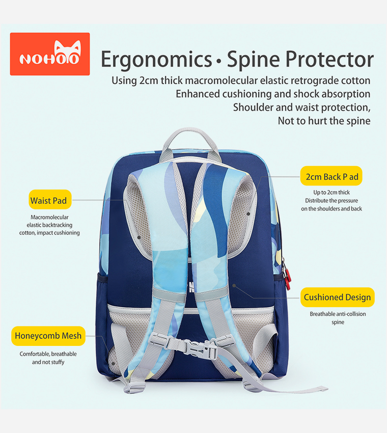 Buy Nohoo Spine Protector School Backpack In Blue 6thStreet Saudi Arabia