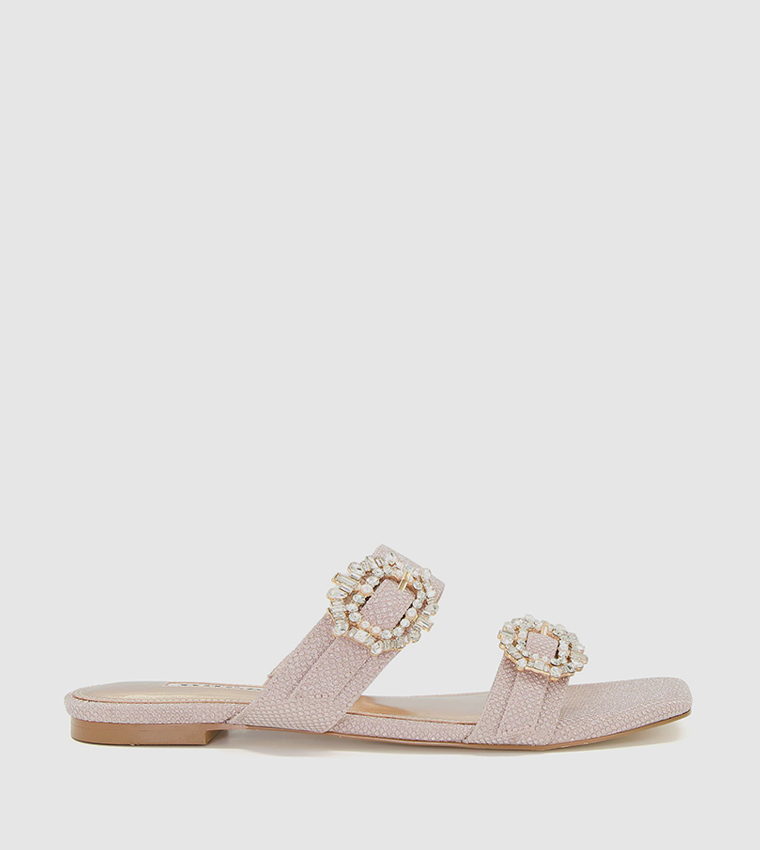NICE Embellished Open Toe Flat Sandals