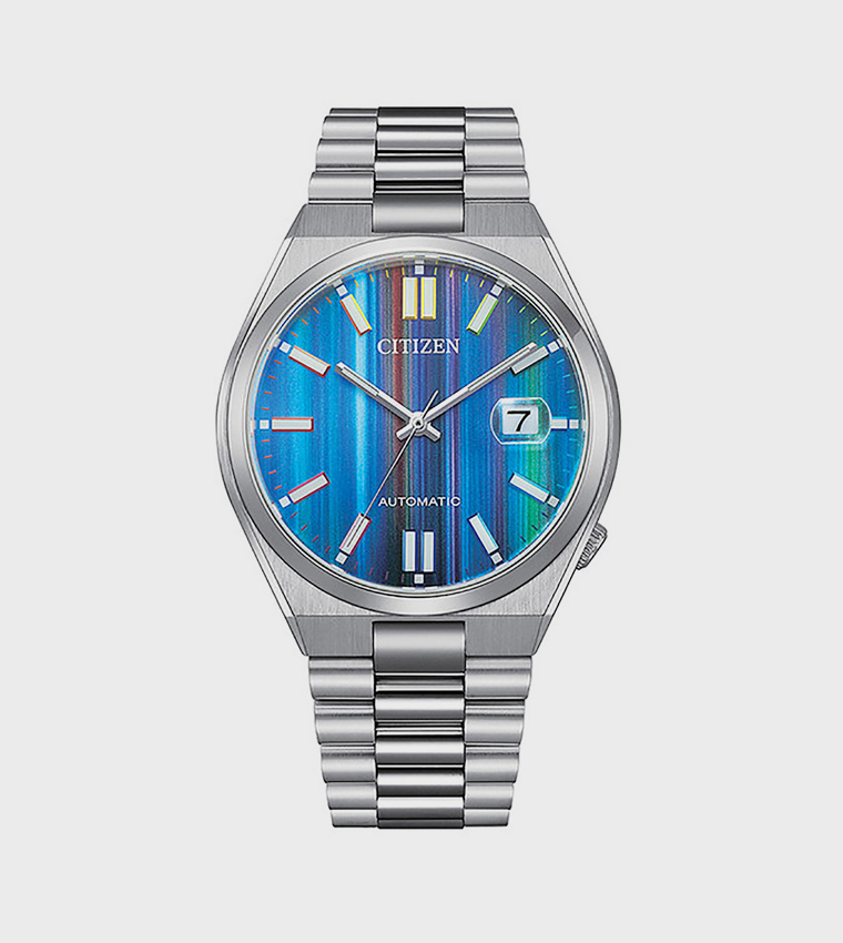 ساعة أنالوج مجموعة تسويوسا بخلفية زرقاء