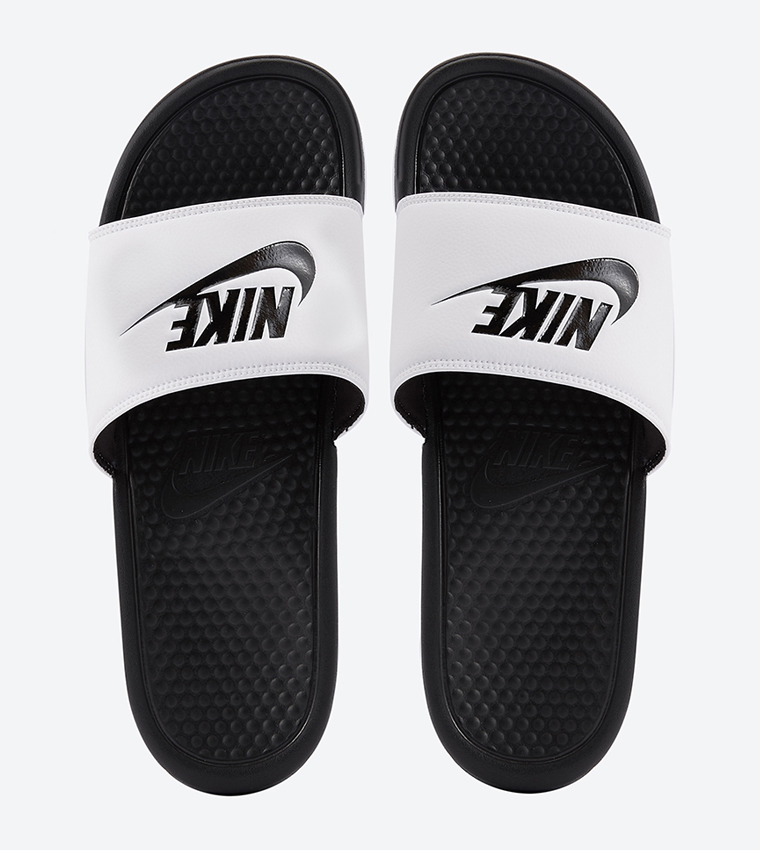 Nike slides benassi white best sale