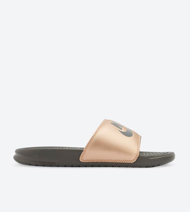 Buy Nike Benassi Jdi Brand Name Printed Slides Bronze NK343881 900 In Bronze 6thStreet UAE