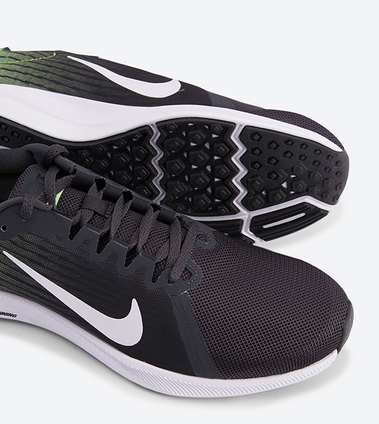 Buy Nike Downshifter Lace Up Closure Round Toe Sneakers Black In Black