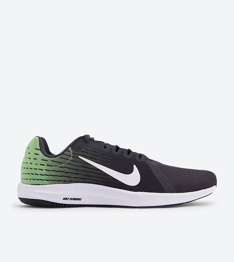 Buy Nike Downshifter Lace Up Closure Round Toe Sneakers Black In Black