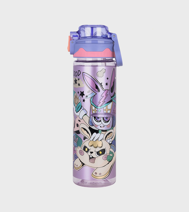 Printed Water Bottle with Straw - 700ml