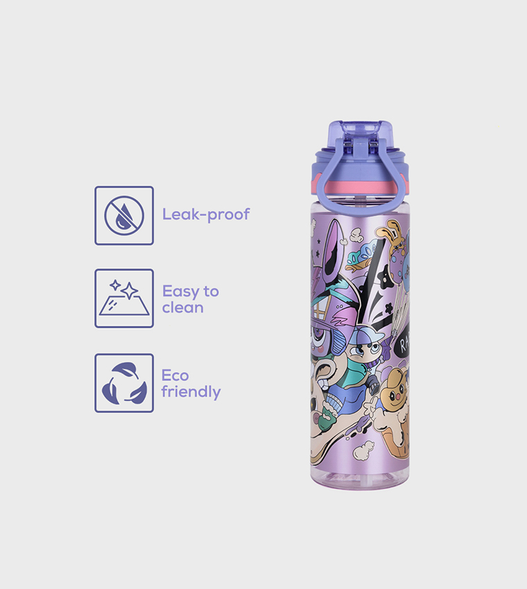 Printed Water Bottle with Straw - 700ml