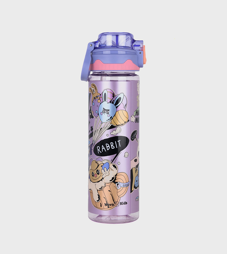Printed Water Bottle with Straw - 700ml