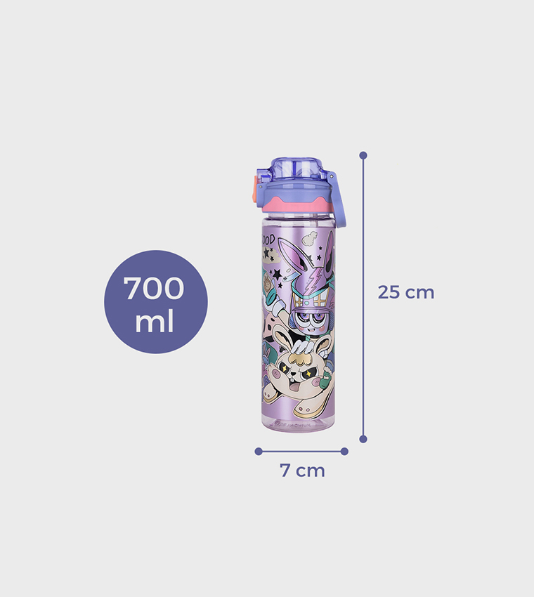 Printed Water Bottle with Straw - 700ml