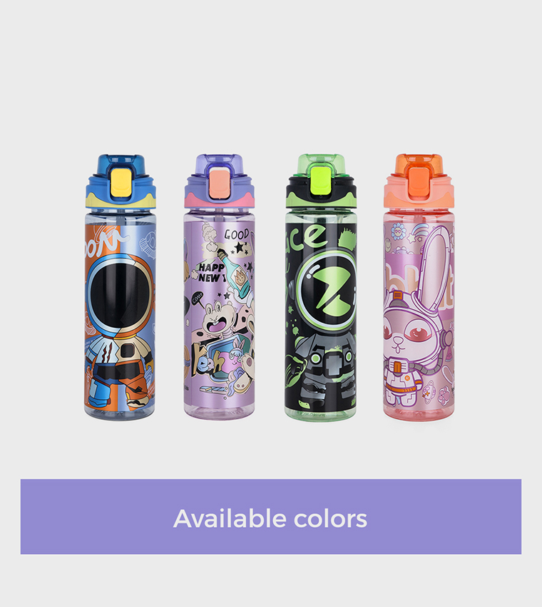 Printed Water Bottle with Straw - 700ml