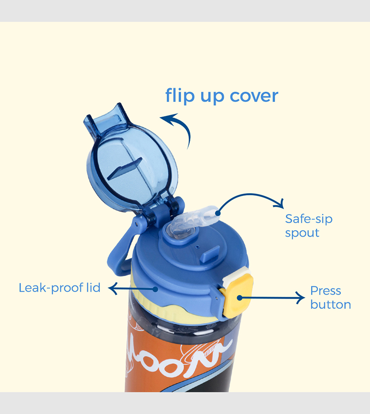 قارورة ماء مطبوعة مع مصاصة - 700مل