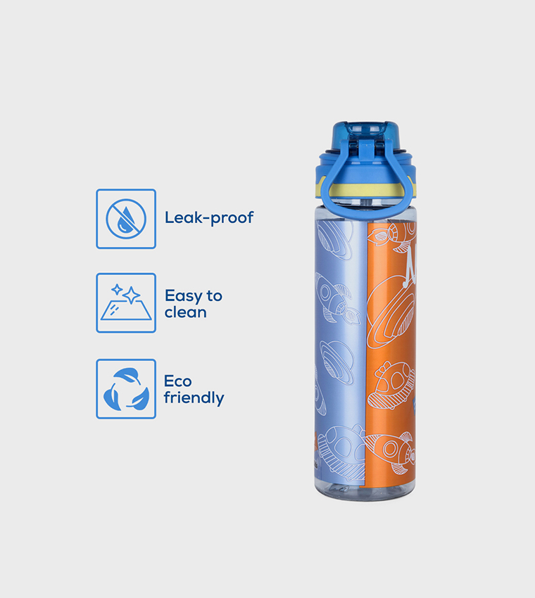 قارورة ماء مطبوعة مع مصاصة - 700مل