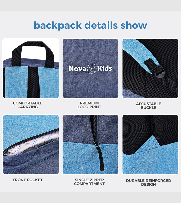 Color block 17"-18L School Bag