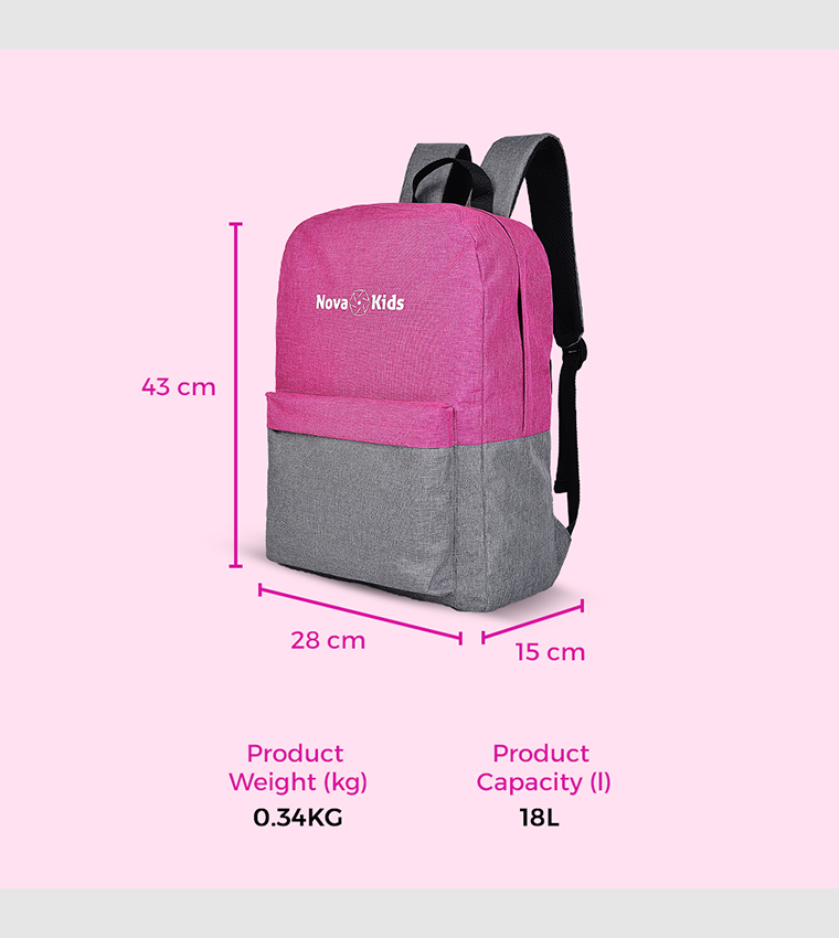 Color Block 17"-18L School Bag