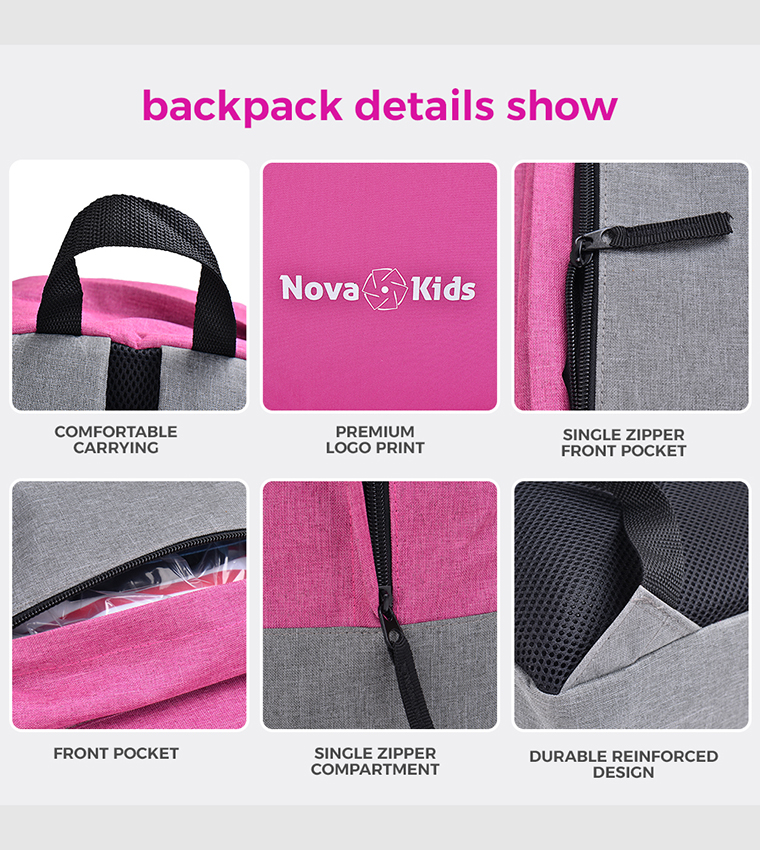 Color Block 17"-18L School Bag